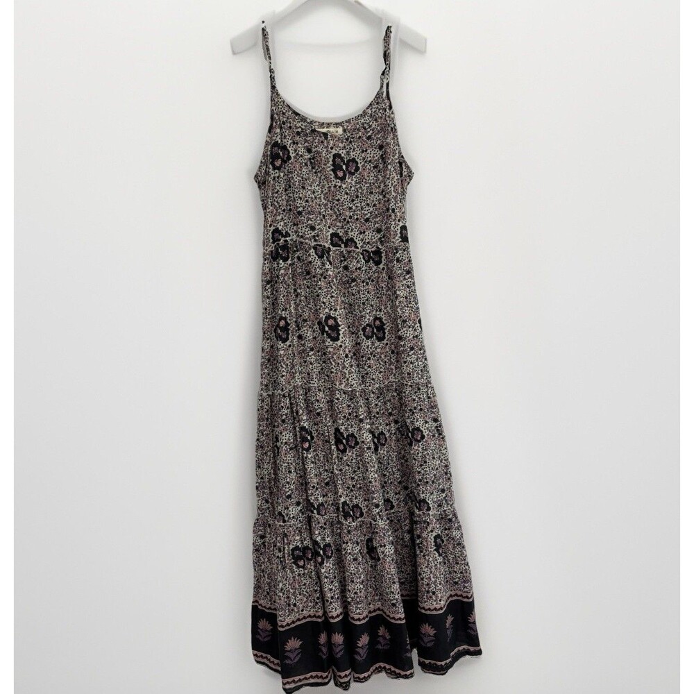 Natural Life Dress Size Medium Maxi Spaghetti Strap Lightweight Purple Floral